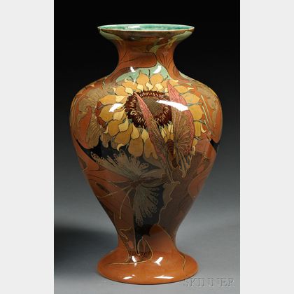Rozenburg den Haag Gouda Pottery High Glaze Vase
