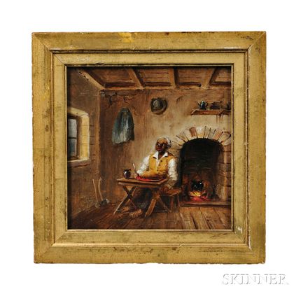 Attributed to Mary Priscilla Wilson Smith (Pennsylvania, 1819-1874) Black Man in an Interior.