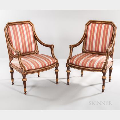 Pair of Louis XVI-style Fauteuil