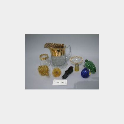 Forty-four Pieces of Assorted Colored and Colorless Glass Items