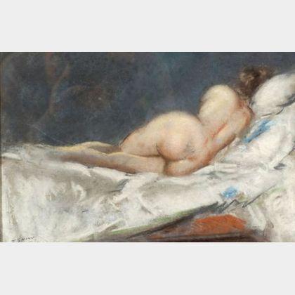Everett Shinn (American, 1876-1953) Reclining Nude
