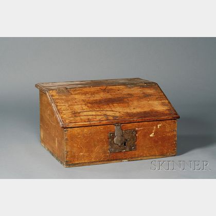 Maple and Pine Slant-lid Desk Box