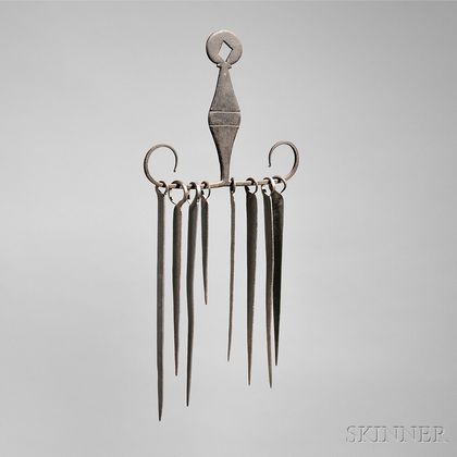 Wrought Iron Skewer Holder and Skewers