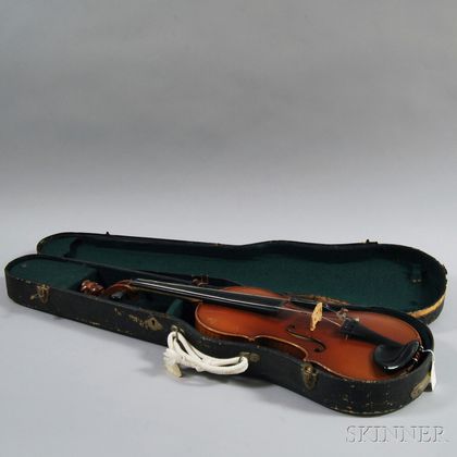 Cased Carved Violin