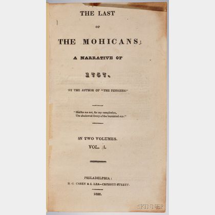 Cooper, James Fenimore (1789-1851) The Last of the Mohicans; a Narrative of 1757.