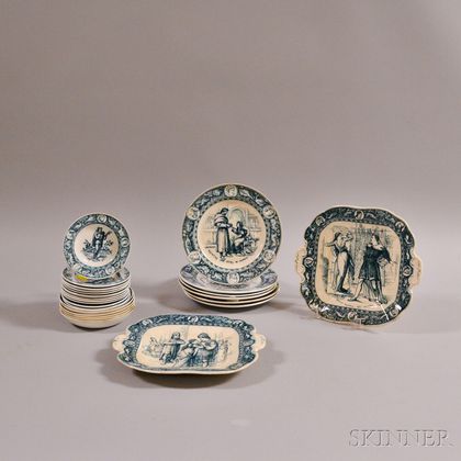 Set of Twenty-six Wedgwood "Ivanhoe" Ceramic Dishes. Estimate $20-200