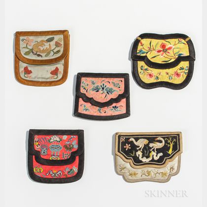 Five Embroidered Purses