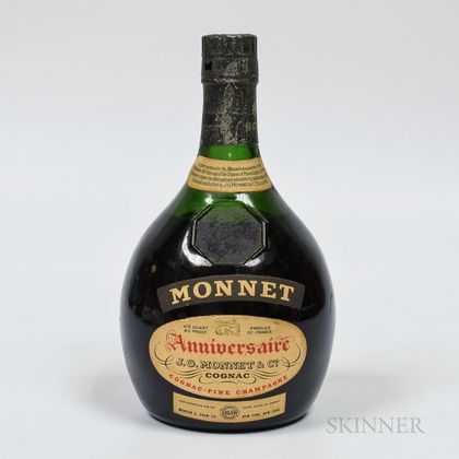 Monnet Anniversaire Cognac Fine Champagne, 1 4/5 quart bottle 