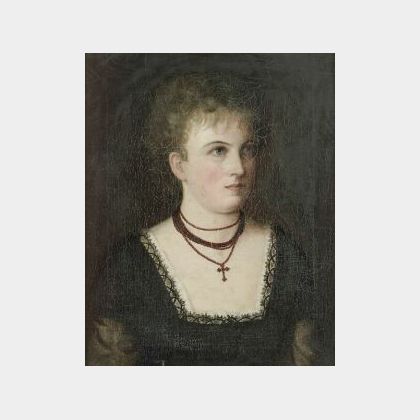 Anglo/American School, 19th/20th Century Garnets and Lace/Portrait of a Young Lady.