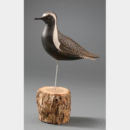 Carved and Painted American Golden Plover Shorebird Figure