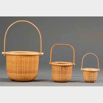 Three Contemporary Nantucket Baskets