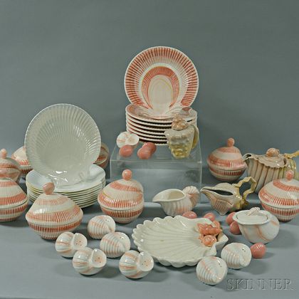 Fitz and Floyd Porcelain Seashell Chowder Set for Eight