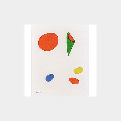 Joan Miro (Spanish, 1893-1983) Plate Three from LES VENT PARMI LES ROSEAUX, 