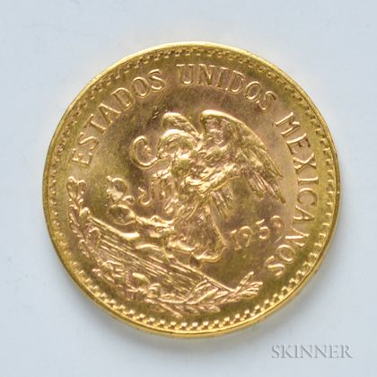 1959 Mexican 20 Pesos Gold Coin.