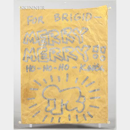 Keith Haring (American, 1958-1990) Merry Christmas /Envelope