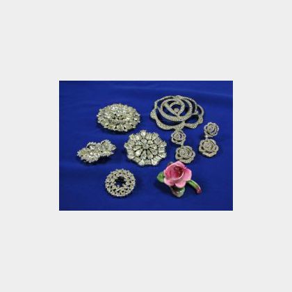 Group of Christian Dior, Eisenberg, Weiss and Other Paste Jewelry. 