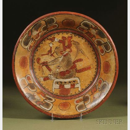 Pre-Columbian Polychrome Tripod Plate