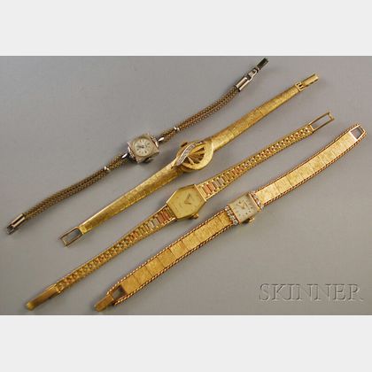 Four Gold Lady's Wristwatches