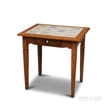 Pine French Tile-top Worktable