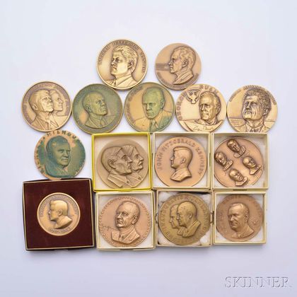 Fifteen Bronze Medals of United States Presidents
