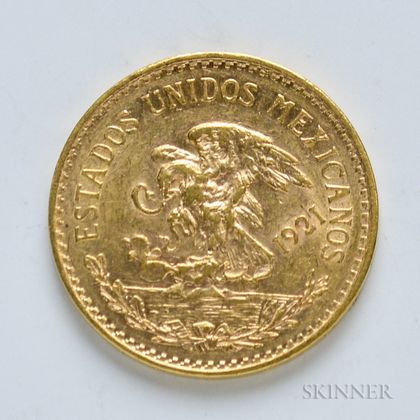 1921 Mexican 20 Pesos Gold Coin