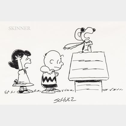 Charles M. Schulz (American, 1922-2000) Lucy, Charlie Brown, and Snoopy