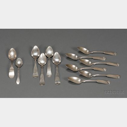 Twelve Assorted Coin Silver Spoons