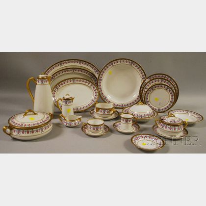 141-piece Haviland & Co. Limoges Porcelain Transfer-decorated Dinner Service. 