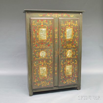 Continental Paint-decorated Armoire