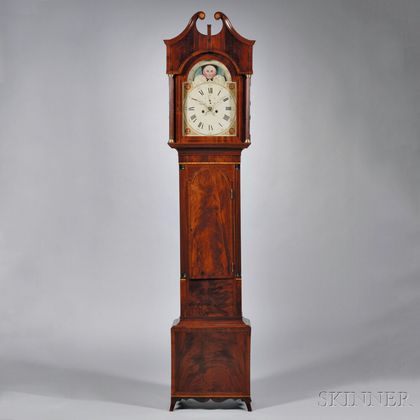Mid Atlantic Inlaid Mahogany Tall Clock