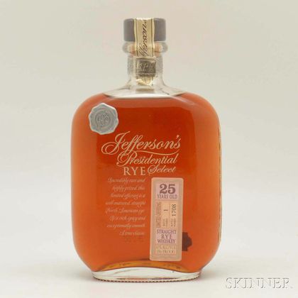 Jeffersons Presidential Select Rye 25 Years Old, 1 750ml bottle 