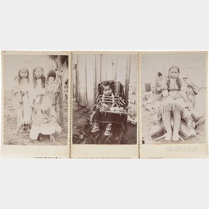 Three Cabinet Cards Photos of Native American Children