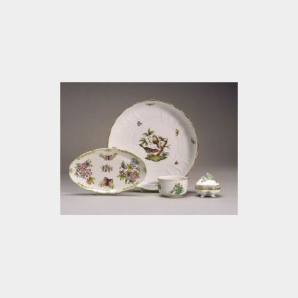 Eight Herend Porcelain Table Items