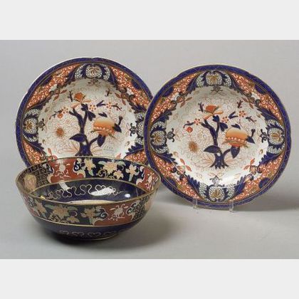 Three English Imari Palette Ceramic Tablewares