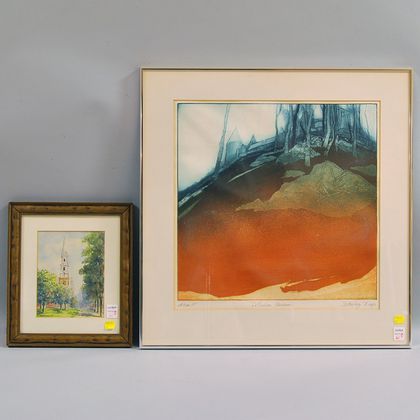 Two Framed Works: Donald Stoltenberg (American, 1927),DeCordova Museum