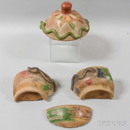 Covered Ceramic Snake Bowl