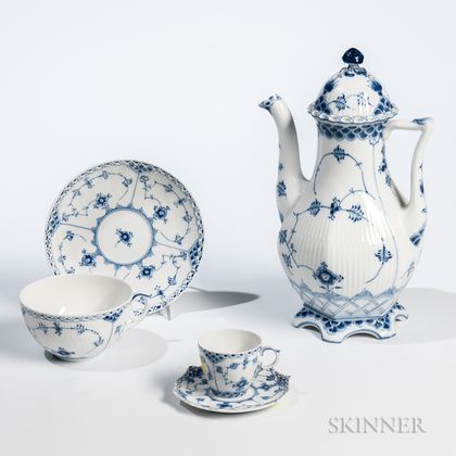 Group of Royal Copenhagen "Blue Fluted" Pattern Porcelain Tableware