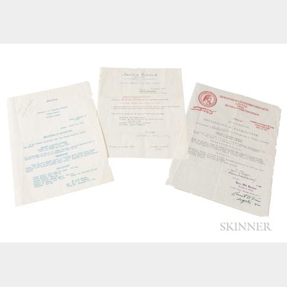 Two Certificates of Authenticity, Bisiach Brothers, 1950-1957