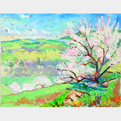 John Dana Bashian (Jamaican/American, 1897-1975) Lot of Two Views of Apple Orchards