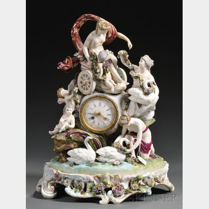 Porcelain Figural Mantel Clock