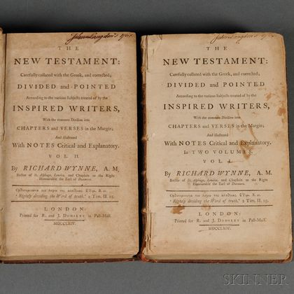 Bible, New Testament in English, ed. Richard Wynne (1718?-1779)