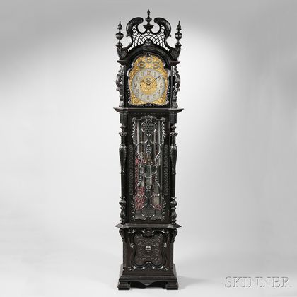 Ebonized Mahogany Rococo Chime Clock
