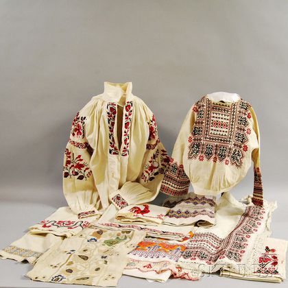 Group of Russian Embroidered Linens