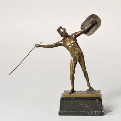 Grand Tour Bronze Figure of a Warrior