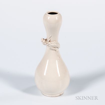 Cream-glazed Garlic-mouth Vase