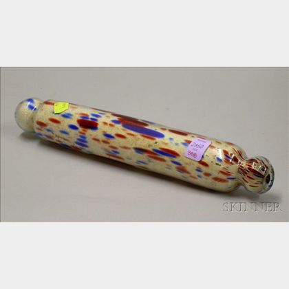 Victorian Art Glass Whimsey Rolling Pin. 