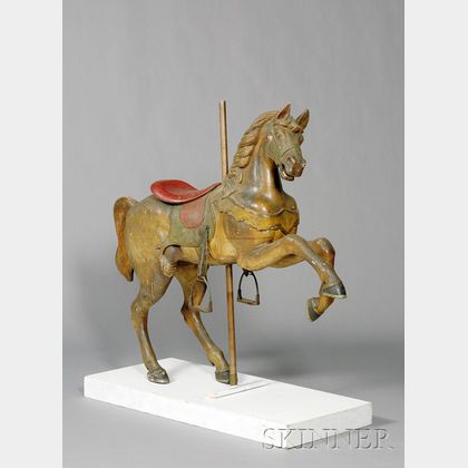 Carved and Painted Prancer Carousel Horse