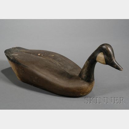 Carved and Painted Wooden Canada Goose Decoy