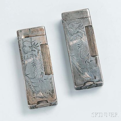 Two Silver Dunhill "Shanghai" Lighters