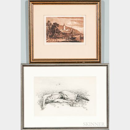 Two Framed Etchings